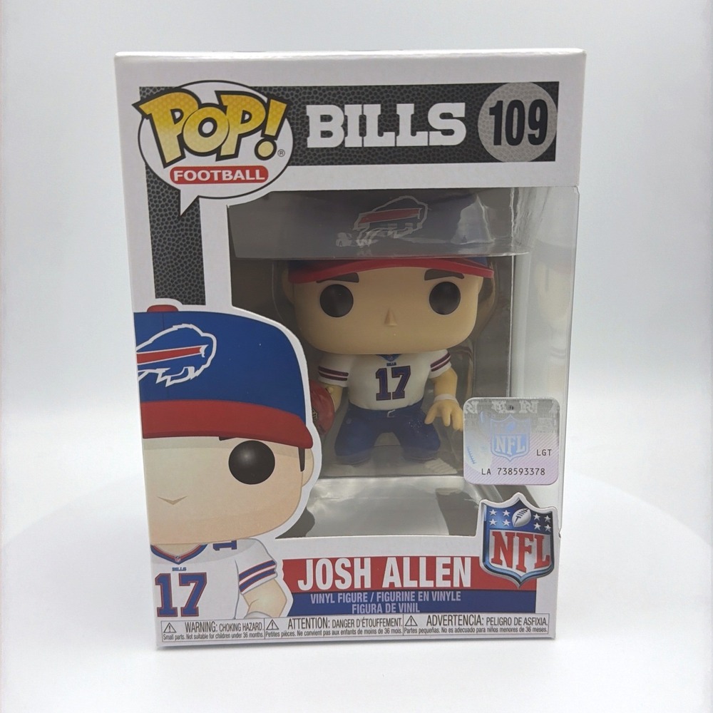 Funko Pop Josh Allen Vinyl Figure NFL Buffalo Bills 109 Blue‎ White Excellent